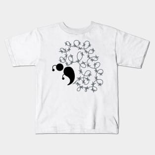 Barbed Wire Semicolon Butterfly Kids T-Shirt